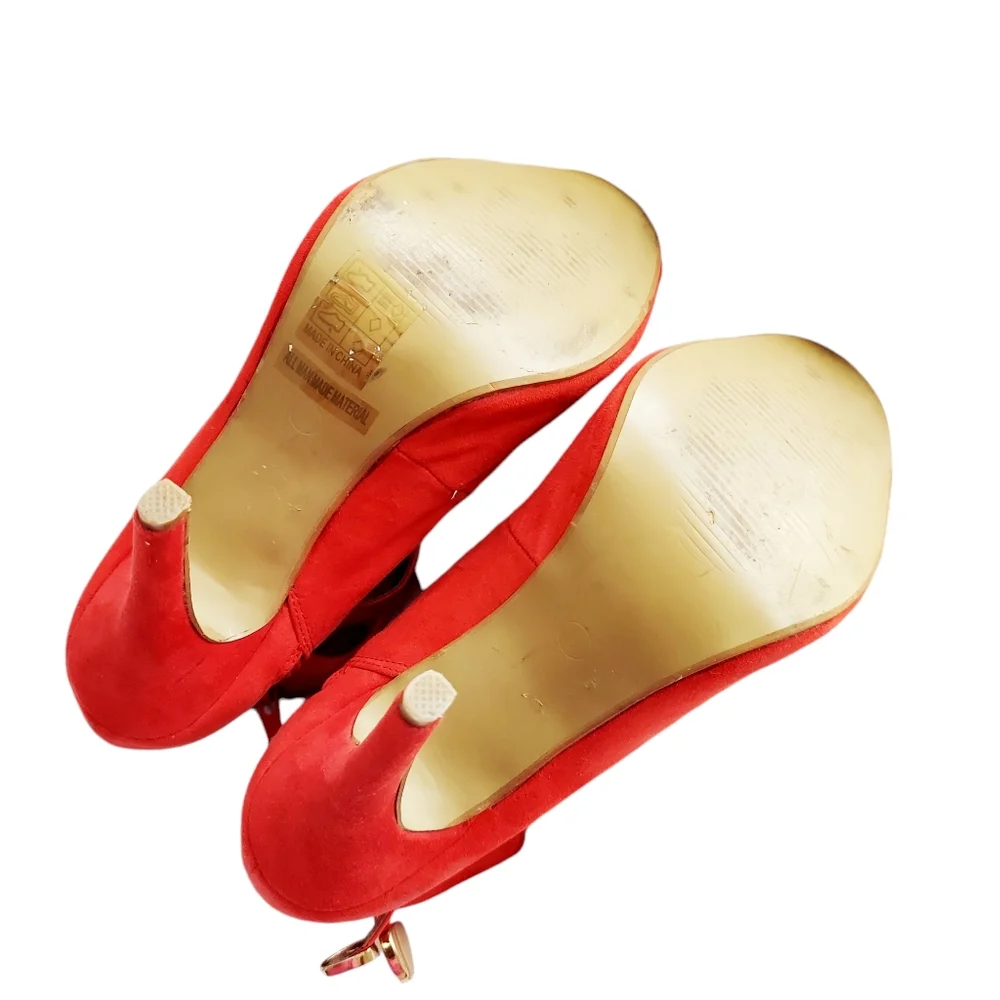 Akira Open Toe Double Ankle Strap Heels - Picture 6 of 8